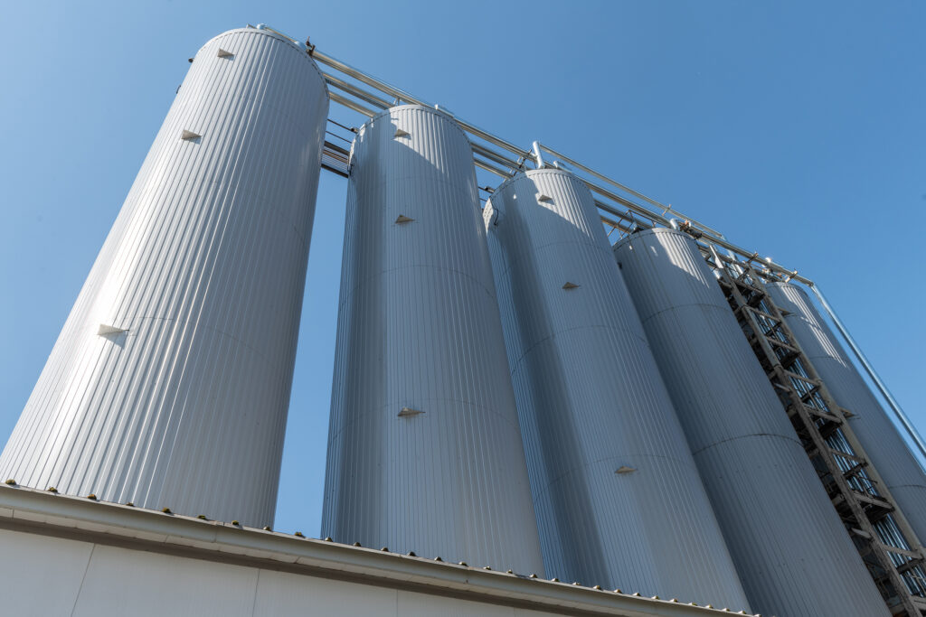 Storage tanks for raw materials